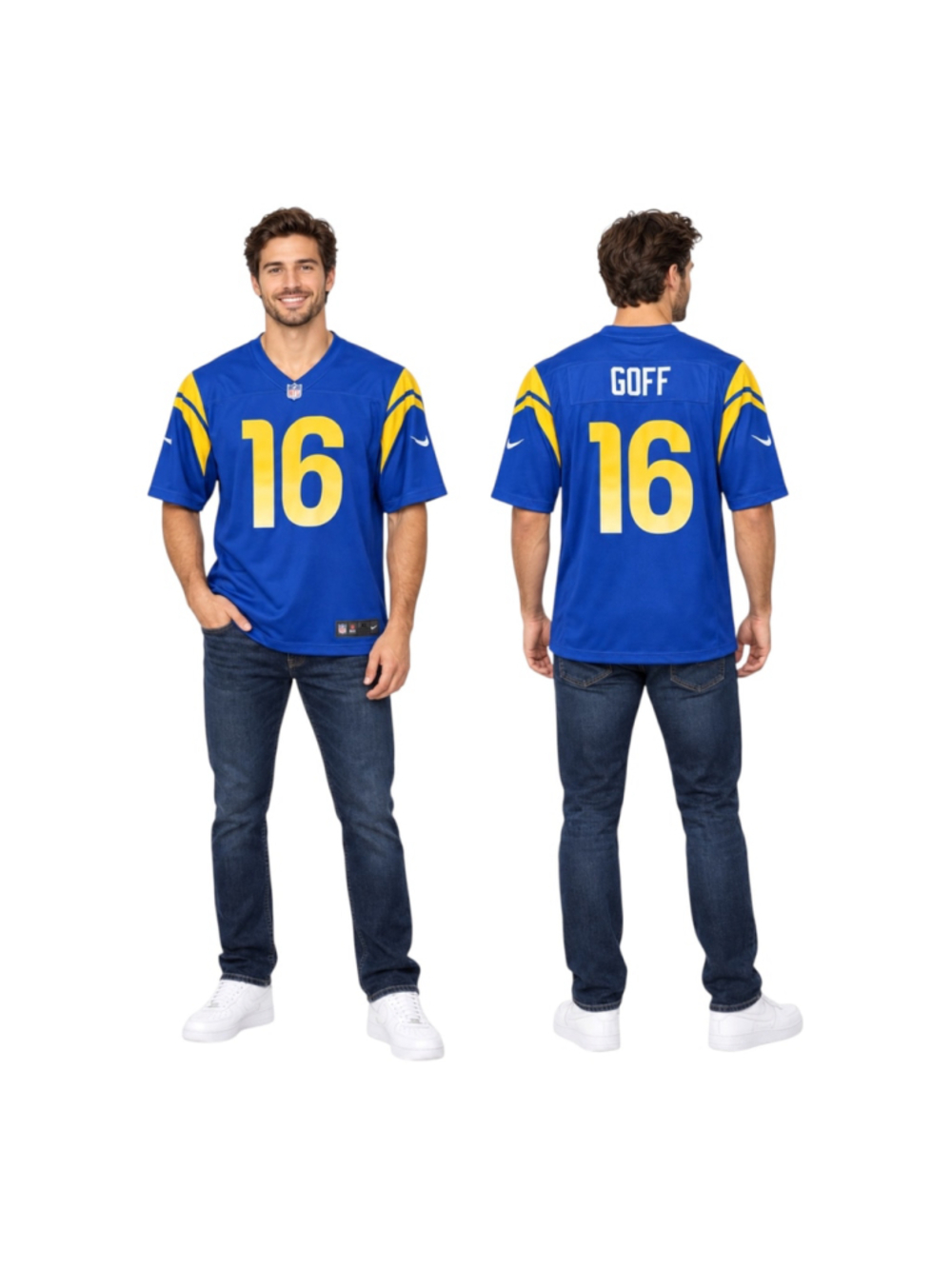 Nike NFL LA Rams Jared Goff #16 On Field Game Jersey Men’s XL Blue